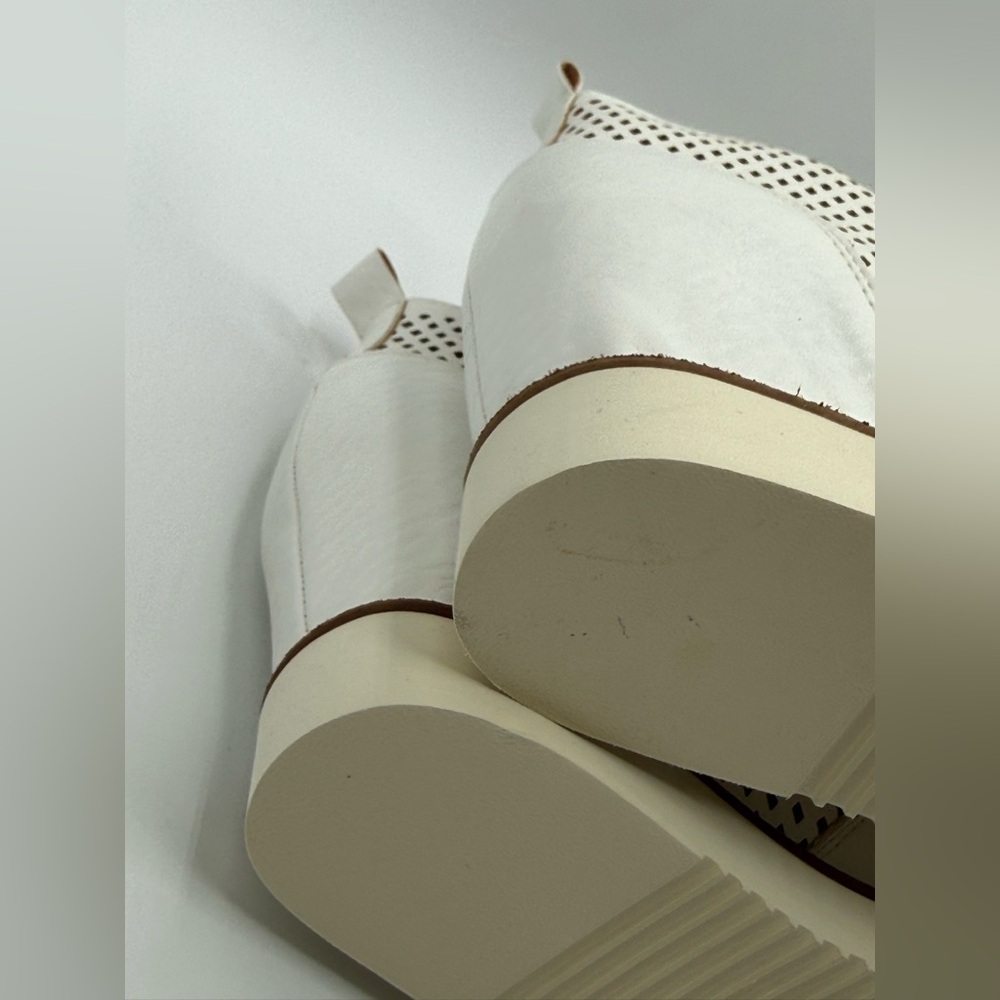 Mi.iM White Perforated Wedge Sneaker Booties – Hidden Heel Zip-Up Casual Chic - Picture 15 of 17